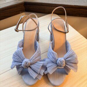 Camellia Blue Pleated Bow Heel, size 8.5